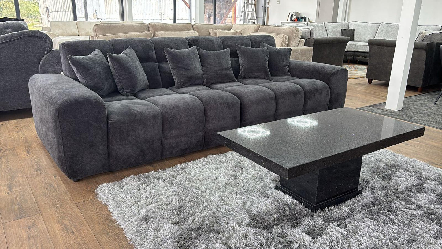The Bubble Charcoal Black Boucle Cloud Fabric 3 Seater Sofa