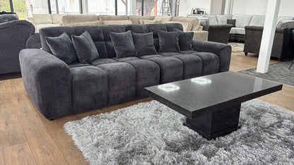 The Bubble Charcoal Black Boucle Cloud Fabric 3 Seater Sofa