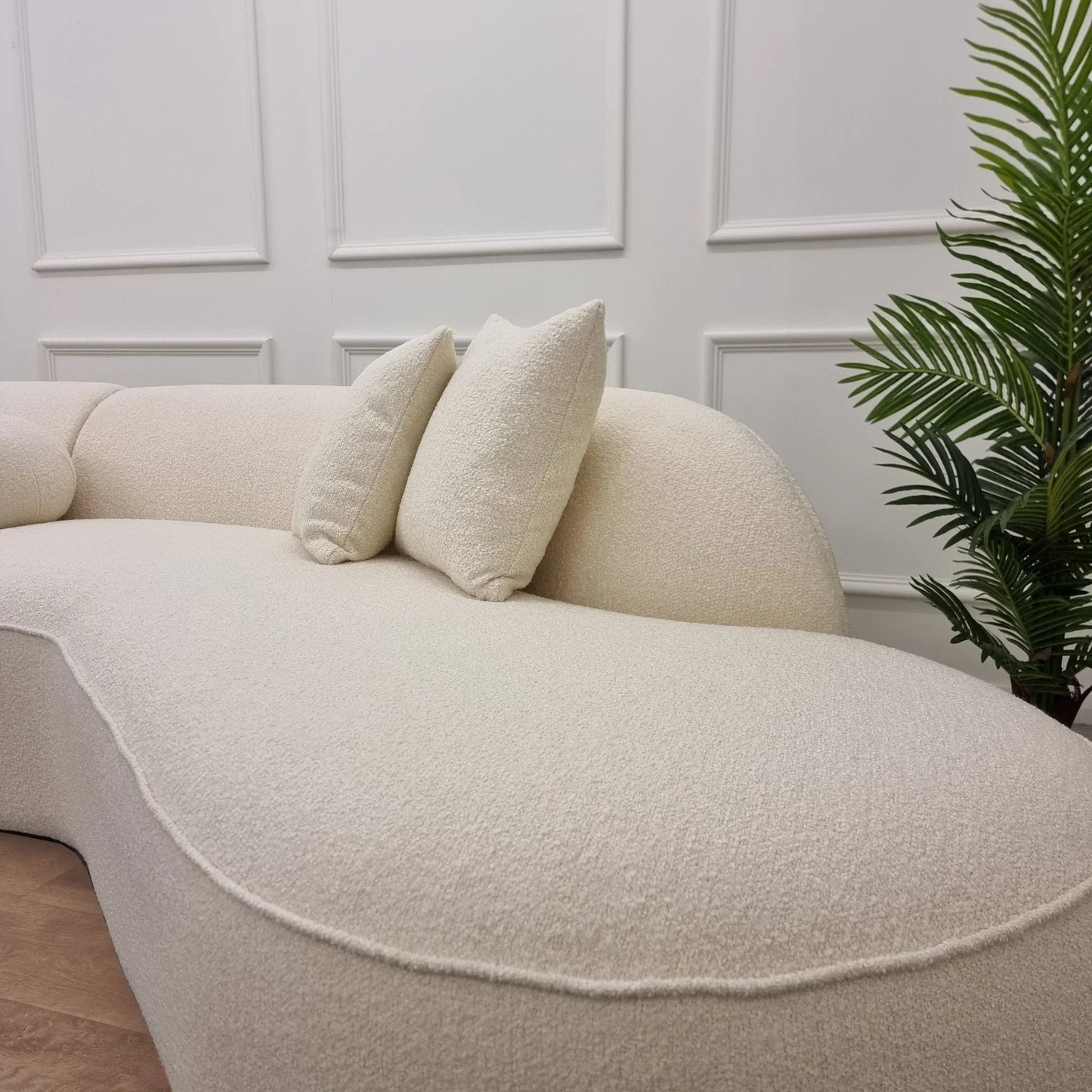 The Pebble Ivory Boucle Fabric Premium Sofa