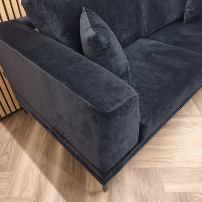 The Harlow Blue Boucle 3 + 2 Seater Premium Sofa Steel Boucle Fabric