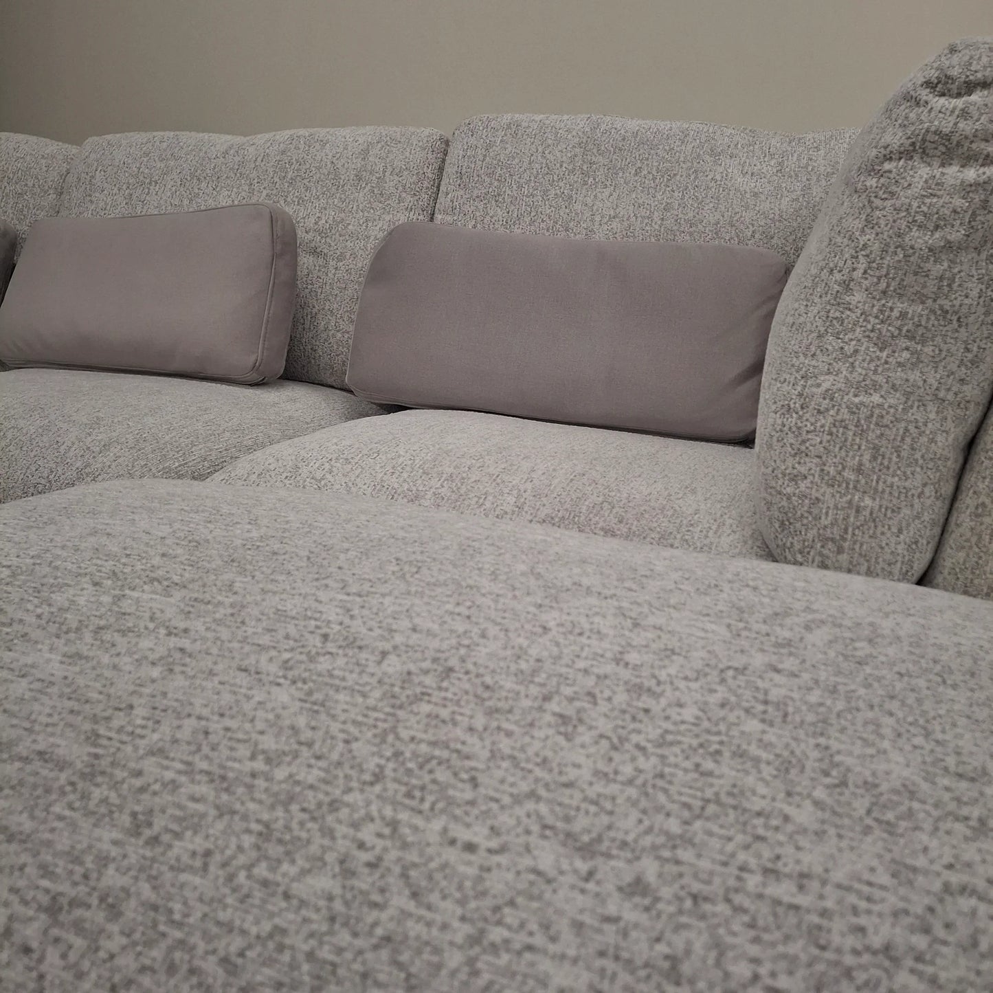 The Madison Light Grey Velvet Fabric Cinema U Shape Sofa