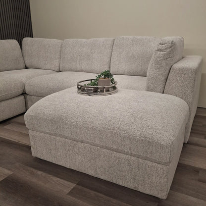 The Madison Light Grey Velvet Fabric Cinema U Shape Sofa