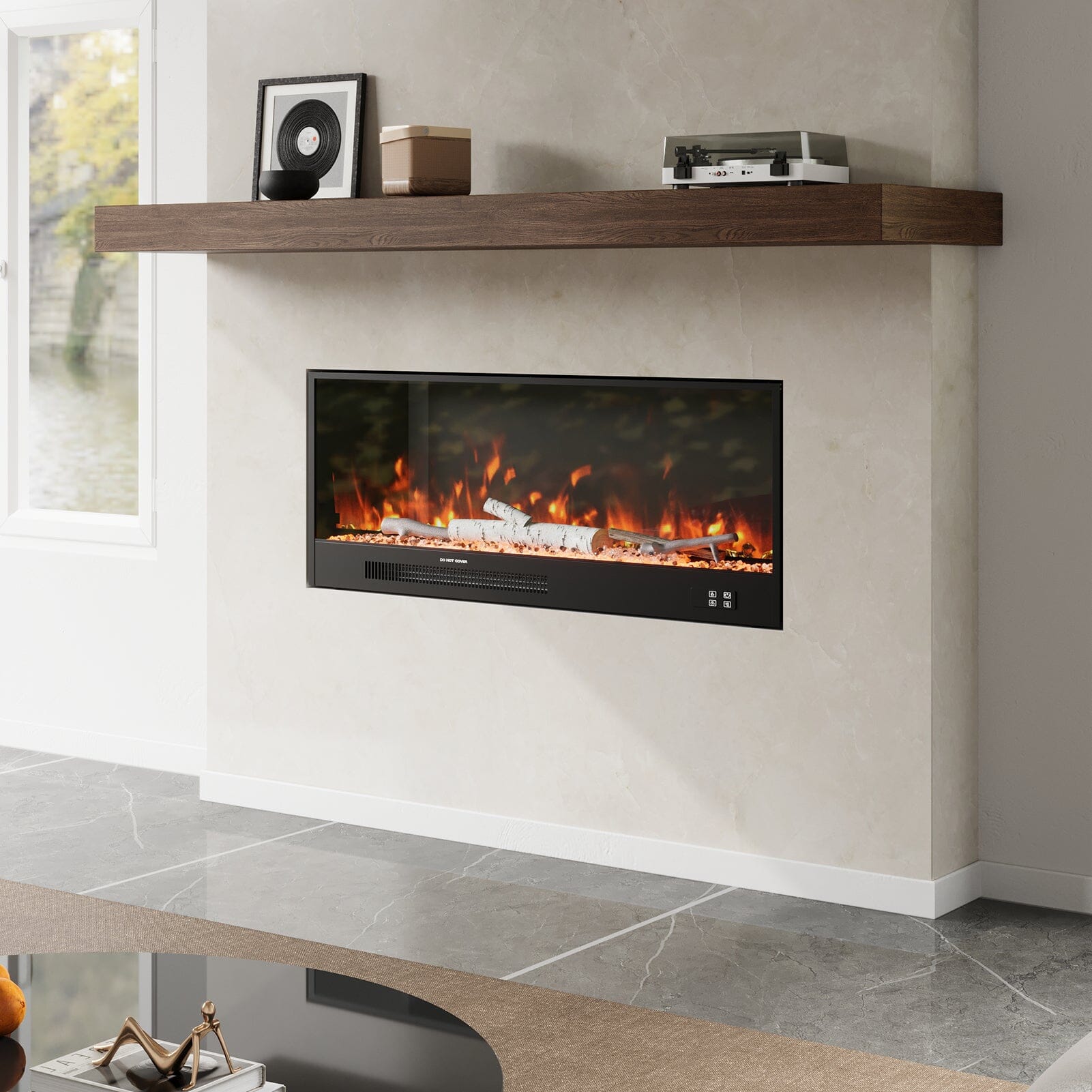 33/46/58inch WiFi Electric Fireplace with LED Display & Realistic Flame Effect Living and Home 46inch 