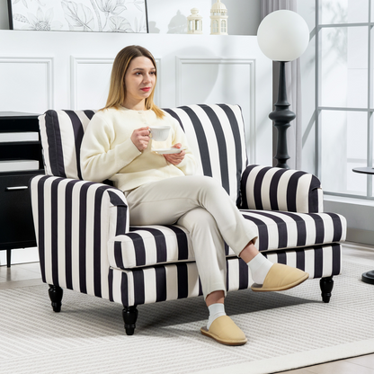 Aurora Accent Chair with Stripe, Armchair for Living Room