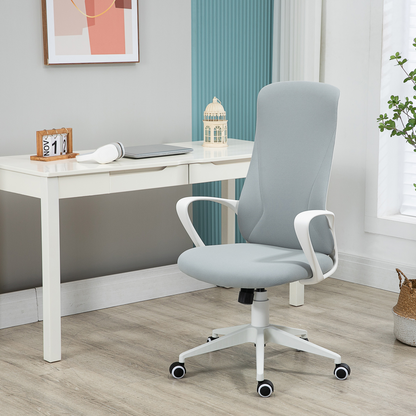 Luna High-Back Home Office Chair Height Adjustable Elastic Desk Chair Grey