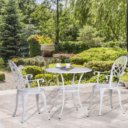 Esterno 3PCs Bistro Set,  Aluminium Garden Table and Chairs