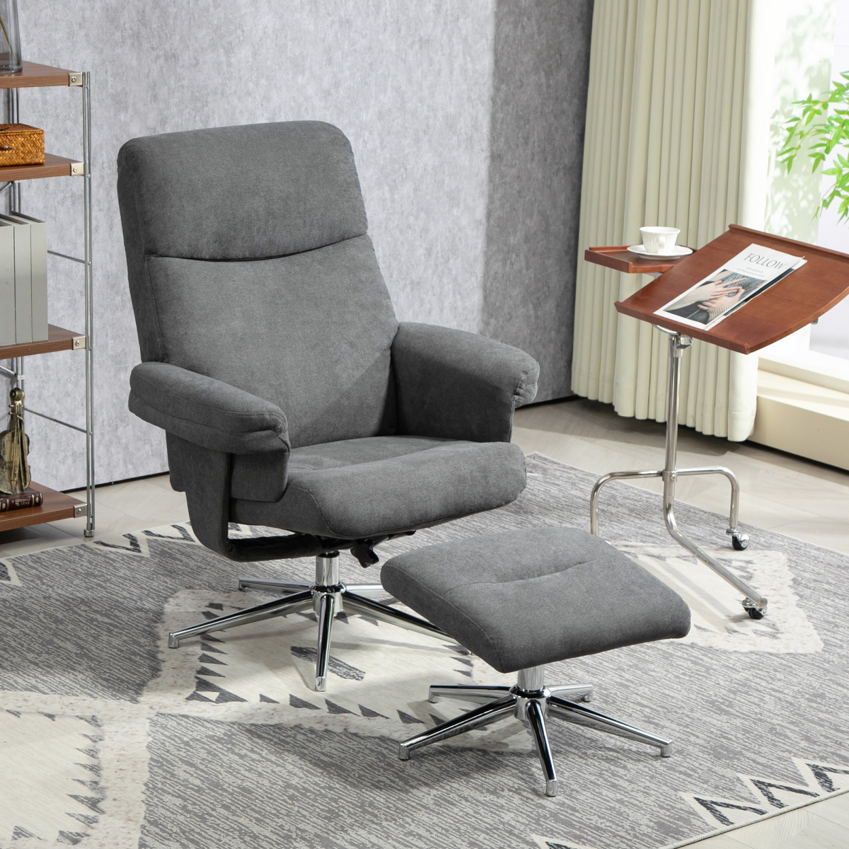Aurora Recliner Chair with Footstool with Adjustable Back