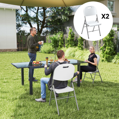 Esterno 2PCS Folding Chair with Steel Frame, Garden Chair Set