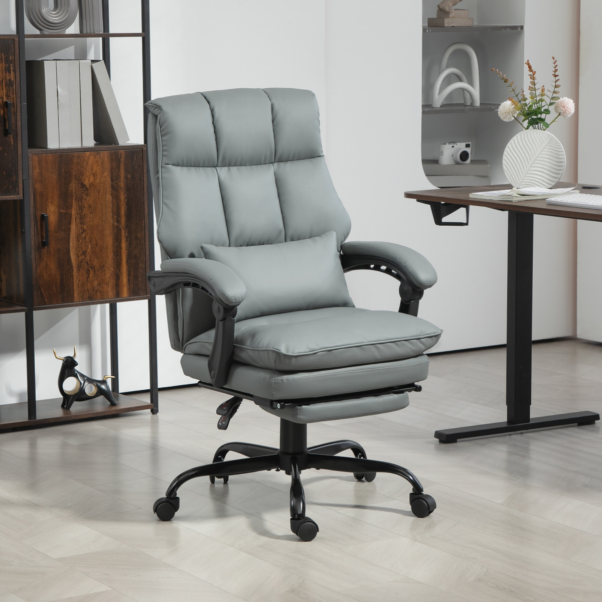 Aurora Executive Office Chair, PU Leather Desk Chair with Armrests