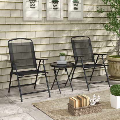 Esterno Bistro Set Folding Chairs & Coffee Table for Balcony