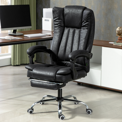 Luna Executive Office Chair Computer Desk Chair for Home w/ Footrest, Black