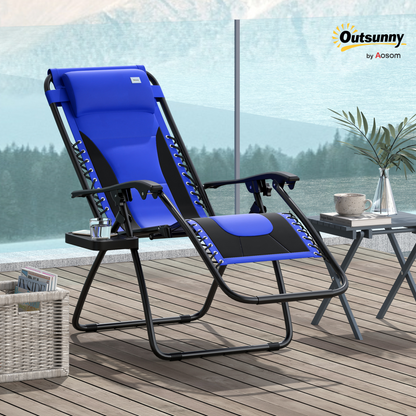 Esterno Zero Gravity Lounger Folding Recliner Chair w/ Cup Holder