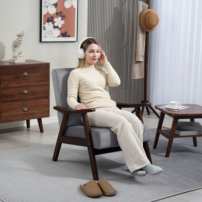 Aurora Velvet Armchair with Solid Wood Frame and Thick Padded