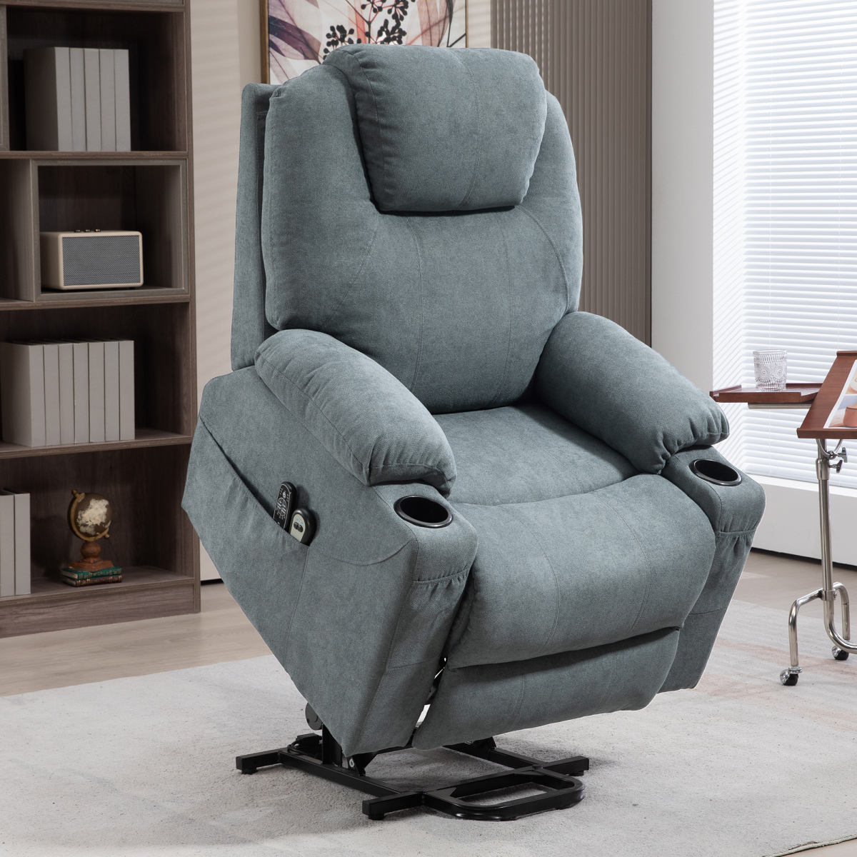 Aurora Lift Chair with Vibration Massage, Heat, Easy Assembly, Grey