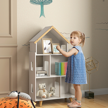Bellaplay 3 Tier Toy Storage Shelf with 6 Cubby for Playroom, Bedroom, White