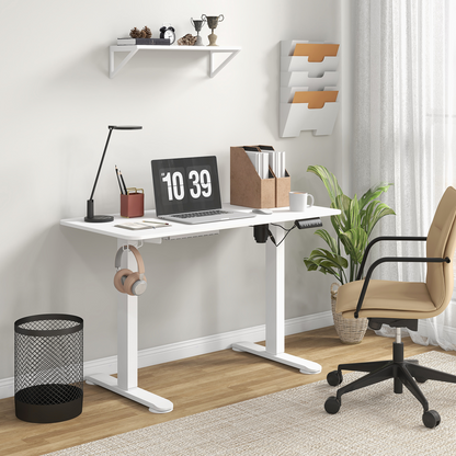 Luna Adjustable Desk, Electric Standing Desk for Home Office, White