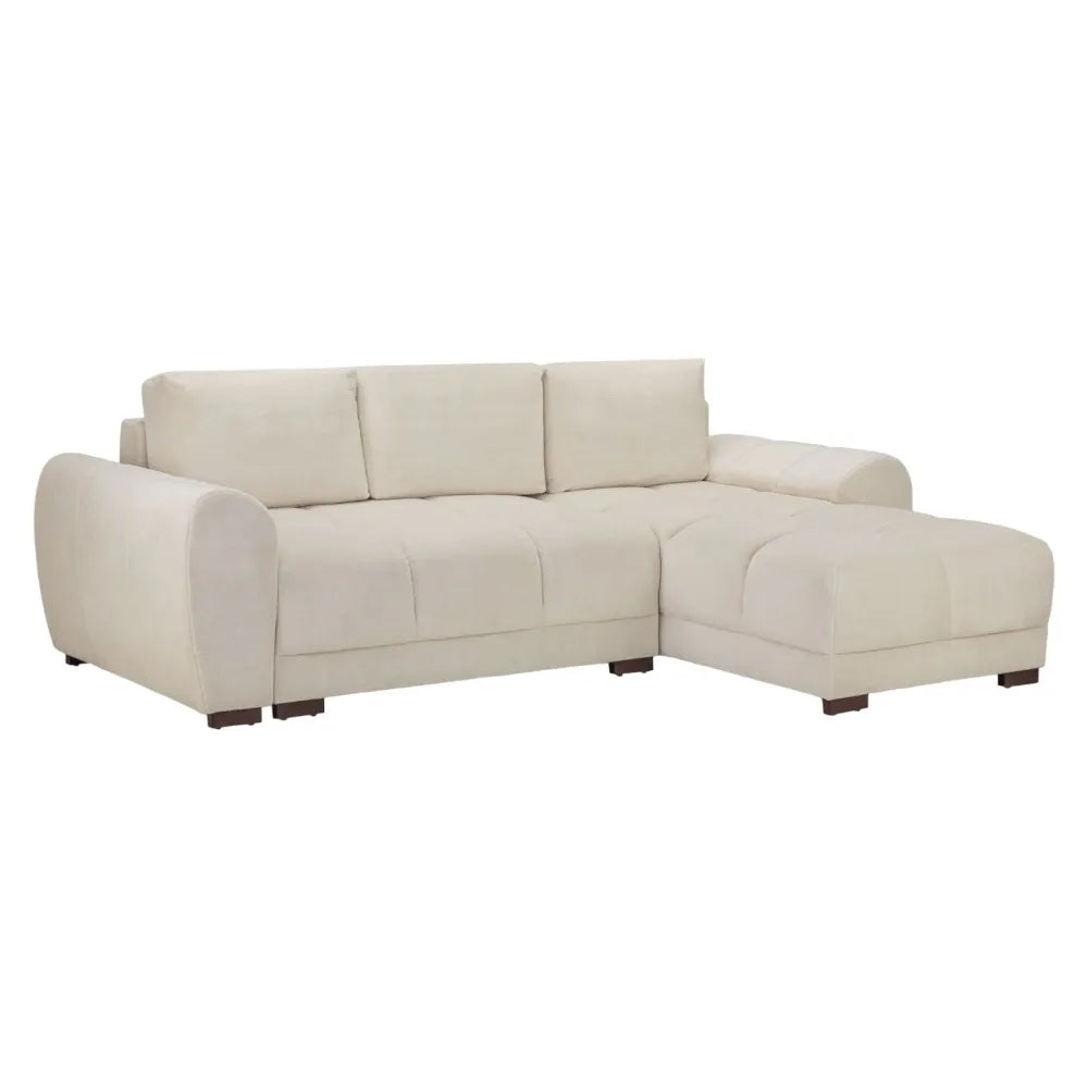 Zara Cream Universal Corner Sofabed with Storage