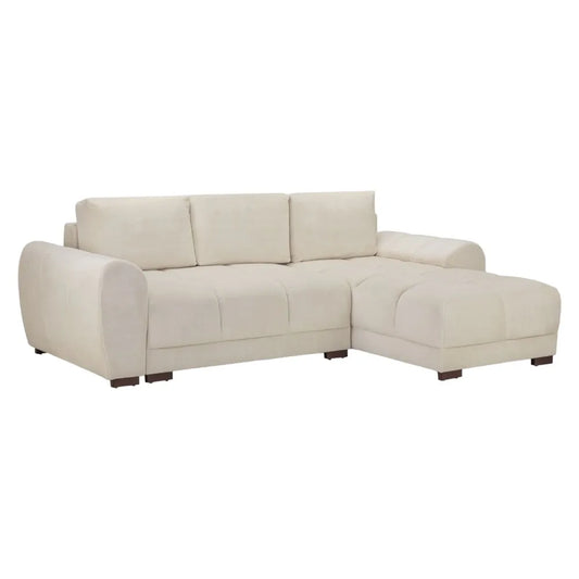 Zara Cream Universal Corner Sofabed with Storage