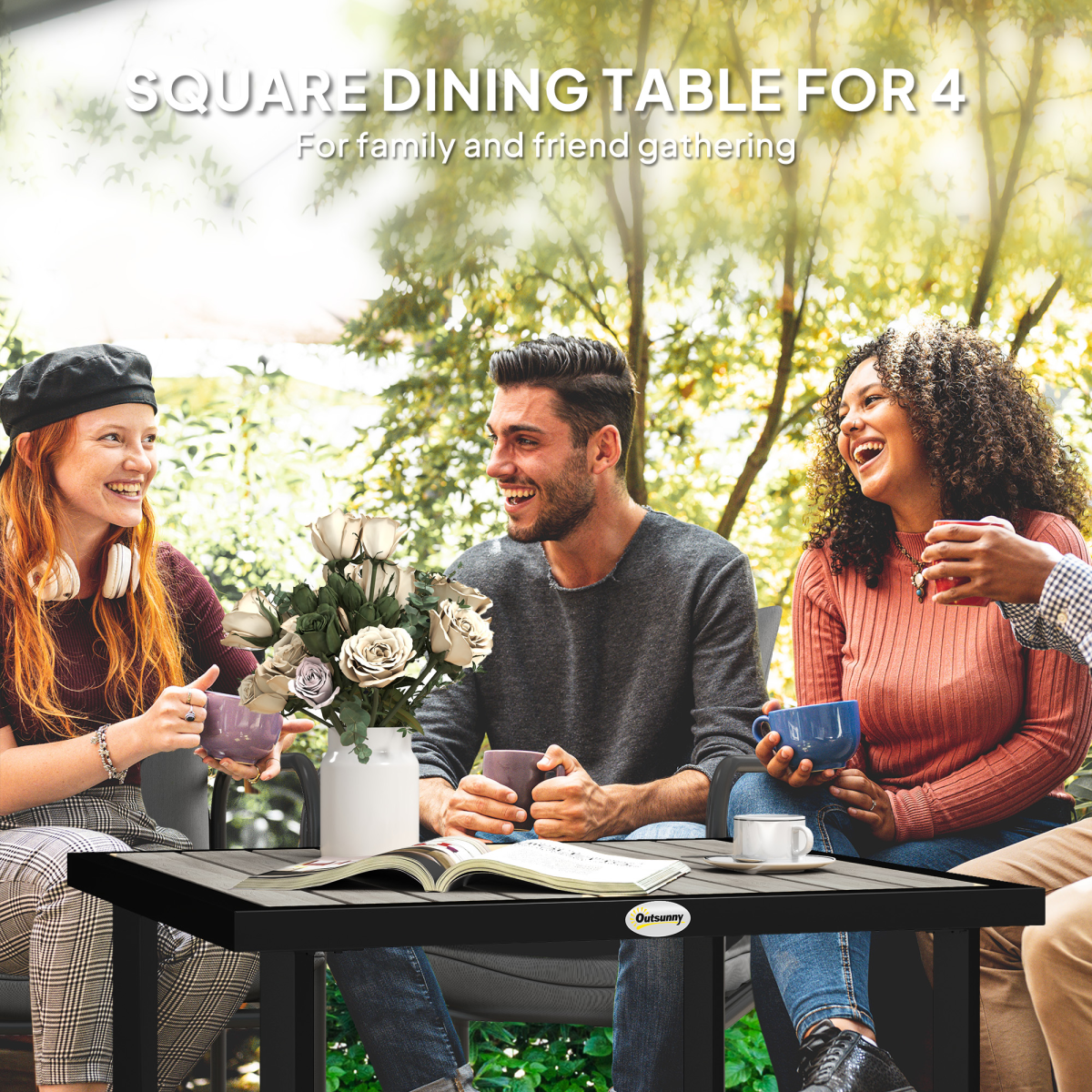 Esterno Garden Table for 4 Person with 5.4cm Parasol Hole