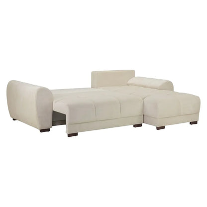 Zara Cream Universal Corner Sofabed with Storage