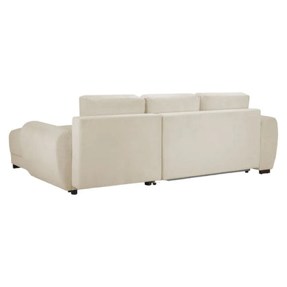 Zara Cream Universal Corner Sofabed with Storage