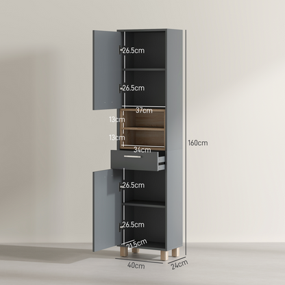 Elegant Aurora Bathroom Storage Cabinet with Open Shelves & Versatile Drawer