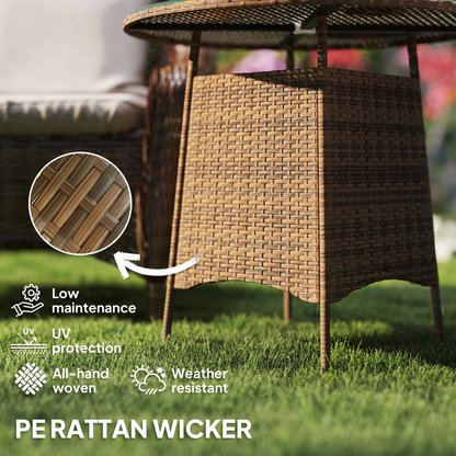 Esterno Patio Furniture Rattan Garden Table with Umbrella Hole