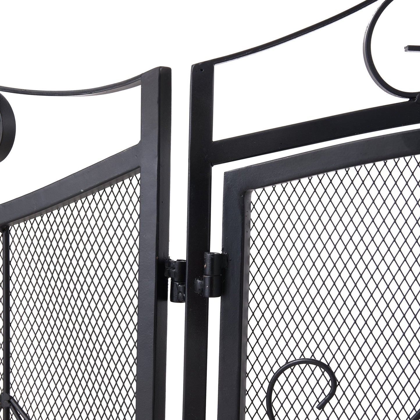 Smallbee Iron Fireplace Screen Black Powder-Coated – 114.7x84x16.5cm