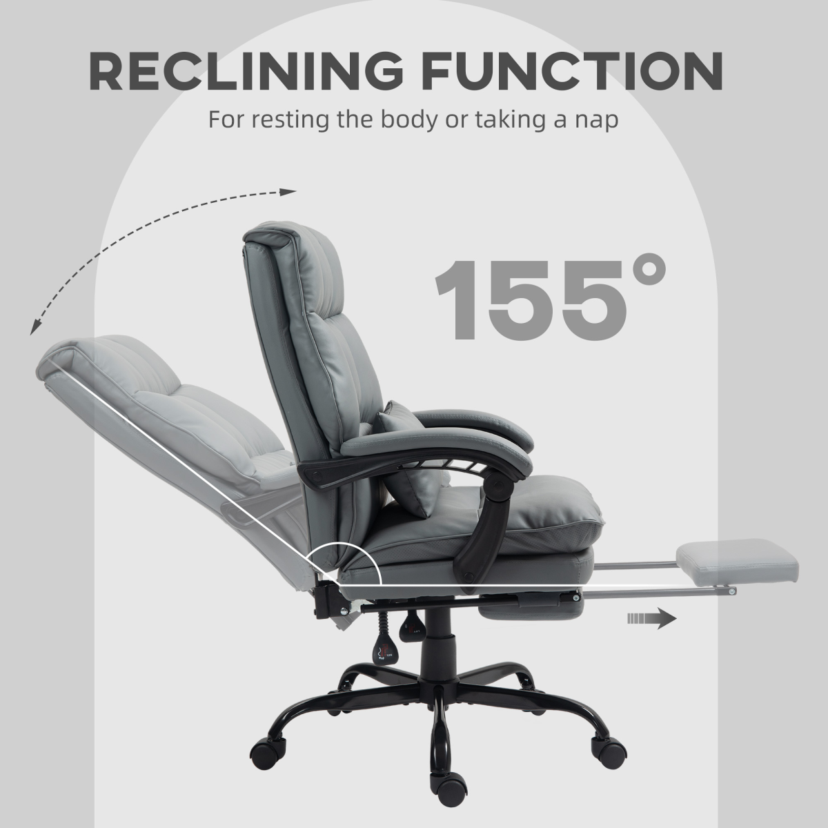 Aurora Executive Office Chair, PU Leather Desk Chair with Armrests