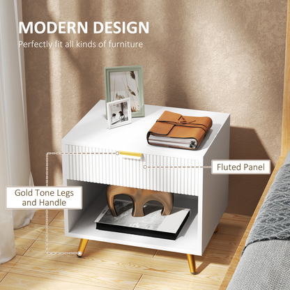 Aurora  Small Table With Drawer, Open Compartment and Handle