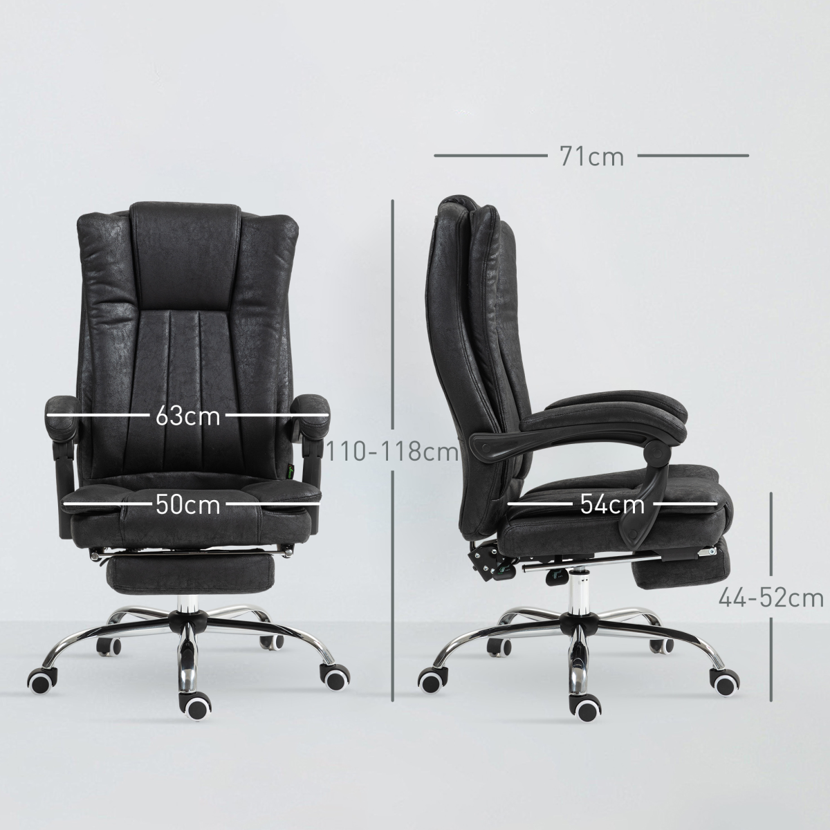 Luna Executive Office Chair Computer Desk Chair for Home w/ Footrest, Black