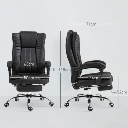 Luna Executive Office Chair Computer Desk Chair for Home w/ Footrest, Black
