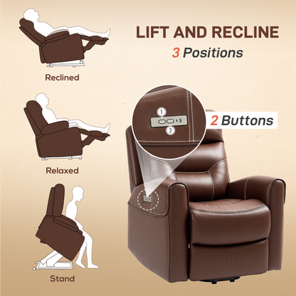 Aurora  Overstuffed Riser and Reclining Chair with USB Ports, Remote