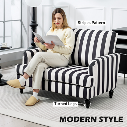 Aurora Accent Chair with Stripe, Armchair for Living Room