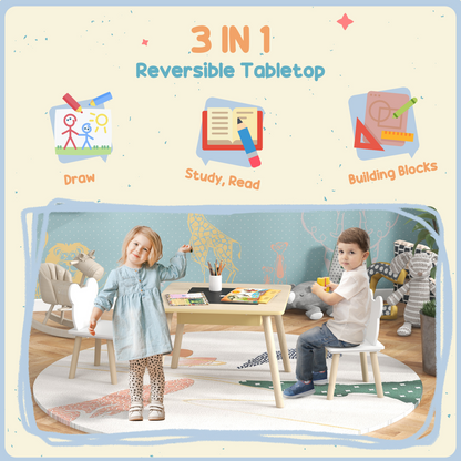 Bellaplay 3-Piece Toddler Table and Chairs Set for Nursery, Playroom