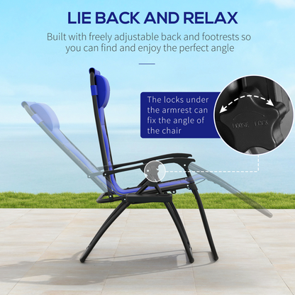 Esterno Zero Gravity Lounger Folding Recliner Chair w/ Cup Holder