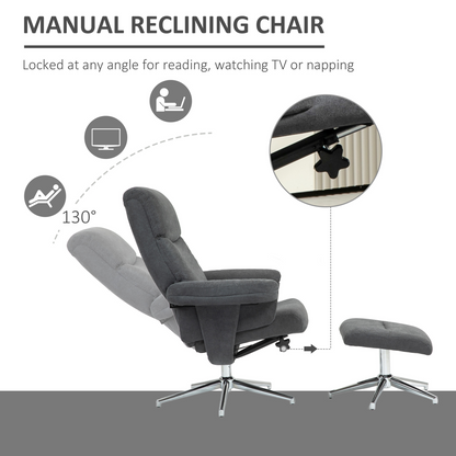 Aurora Recliner Chair with Footstool with Adjustable Back