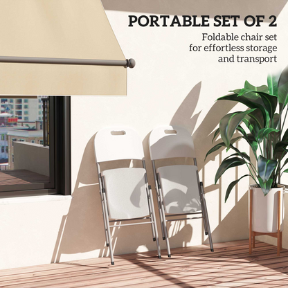 Esterno 2PCS Folding Chair with Steel Frame, Garden Chair Set