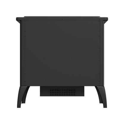 Black Freestanding Electric Fireplace Heater with Adjustable Flame Brightness
