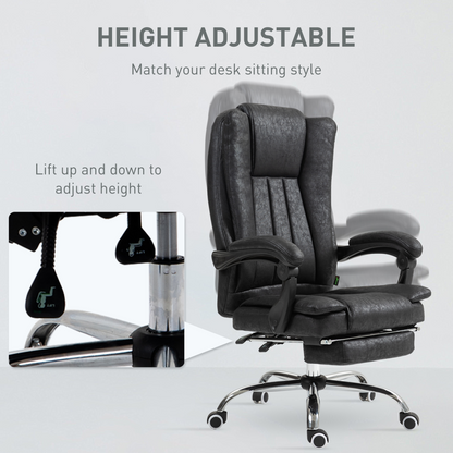 Luna Executive Office Chair Computer Desk Chair for Home w/ Footrest, Black