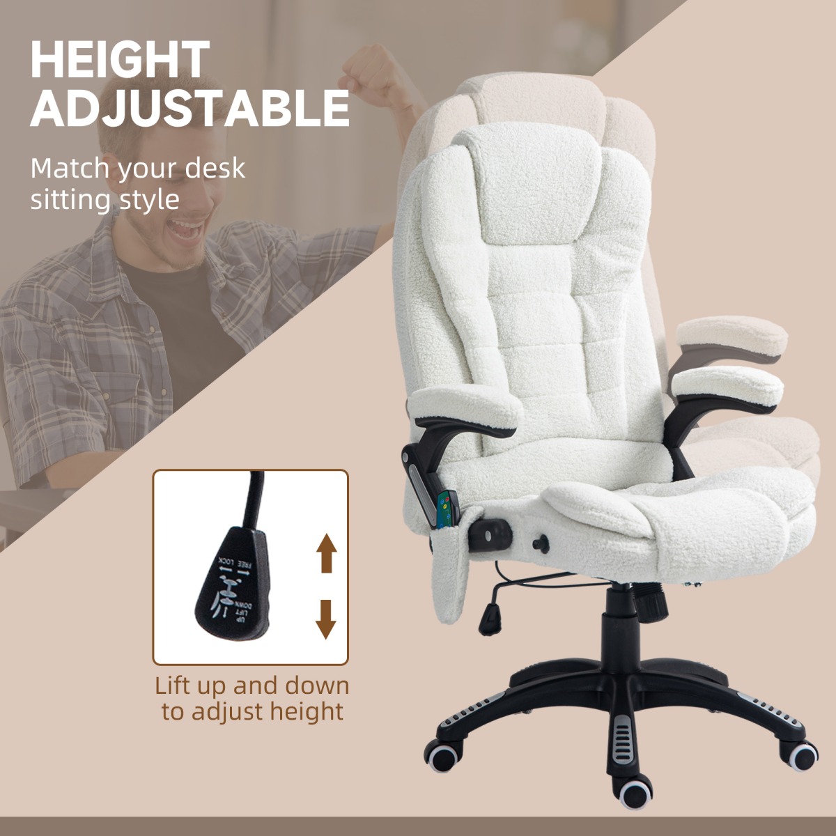 Luna Office Chair w/ Heating Massage Points Relaxing Reclining