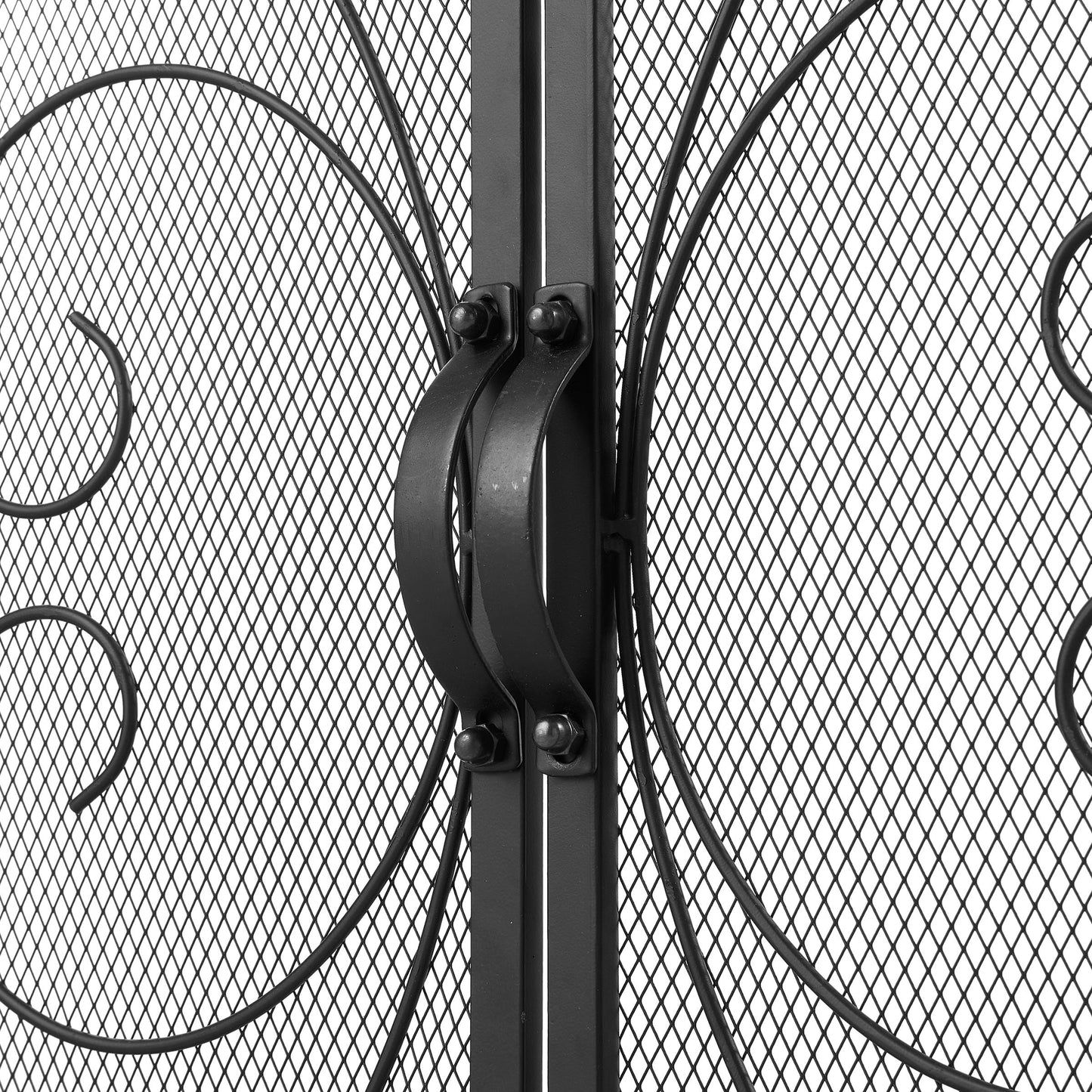Smallbee Iron Fireplace Screen Black Powder-Coated – 89x25x71.5cm