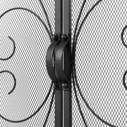 Smallbee Iron Fireplace Screen Black Powder-Coated – 89x25x71.5cm