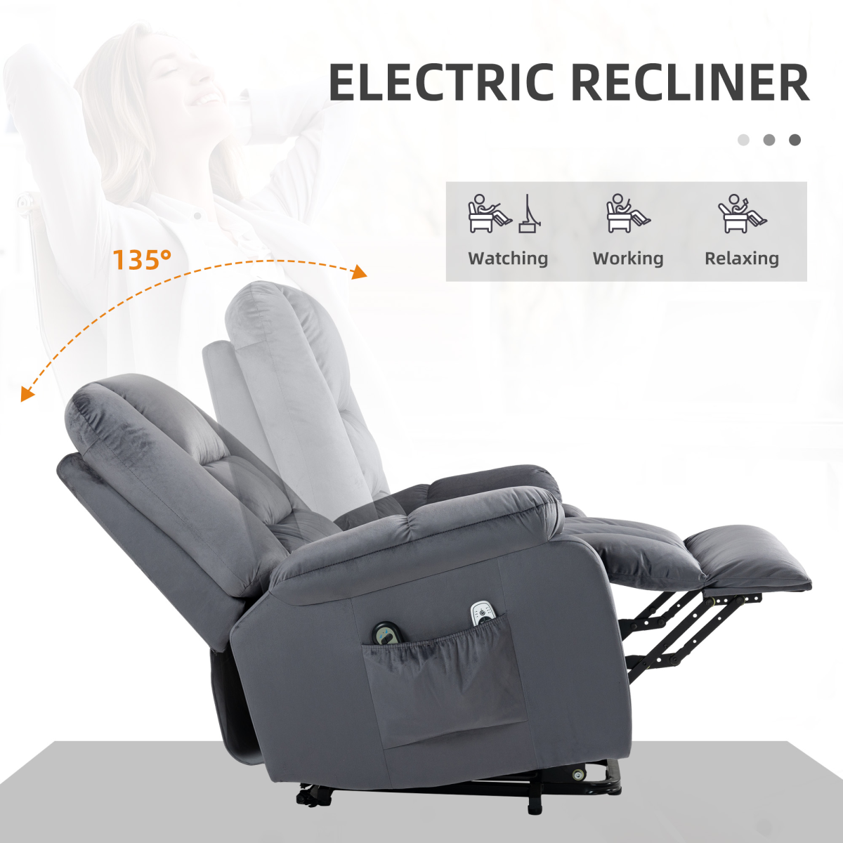 Aurora Lift Chair with Vibration Massage, Heat, Quick Assembly, Brown