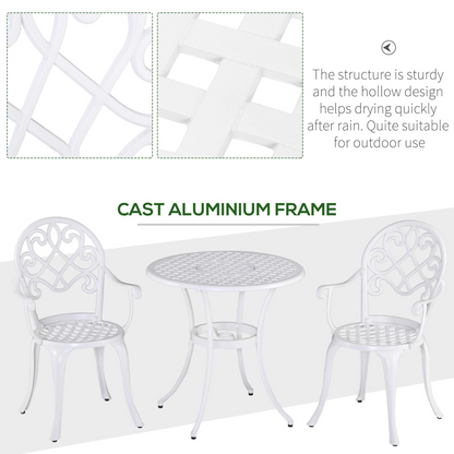 Esterno 3PCs Bistro Set,  Aluminium Garden Table and Chairs