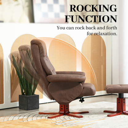 Aurora Recliner Chair with Footstool, Backrest Adjustable, Armchair