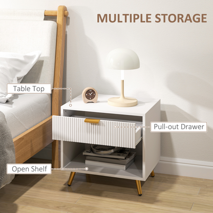Aurora  Small Table With Drawer, Open Compartment and Handle