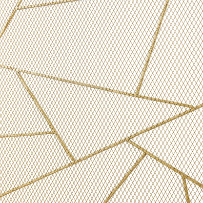 Smallbee Triple-Fold Iron Fireplace Screen Gold Frame – 132x1x80cm