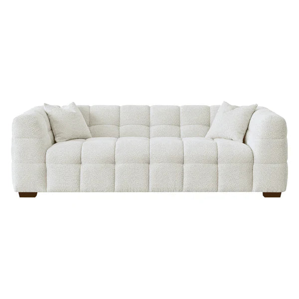 The Bubble Tribeca Ivory White Boucle 4 Seater Premium Sofa Boucle Fabric