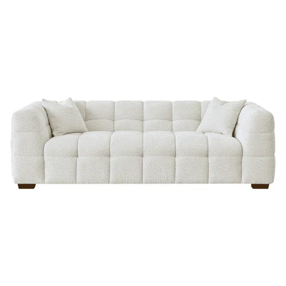 The Bubble Tribeca Ivory White Boucle 4 Seater Premium Sofa Boucle Fabric